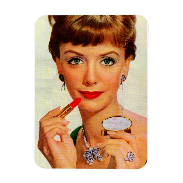 Magnet Flexible Dame rouge à lèvres des années 1960 (Vertical)