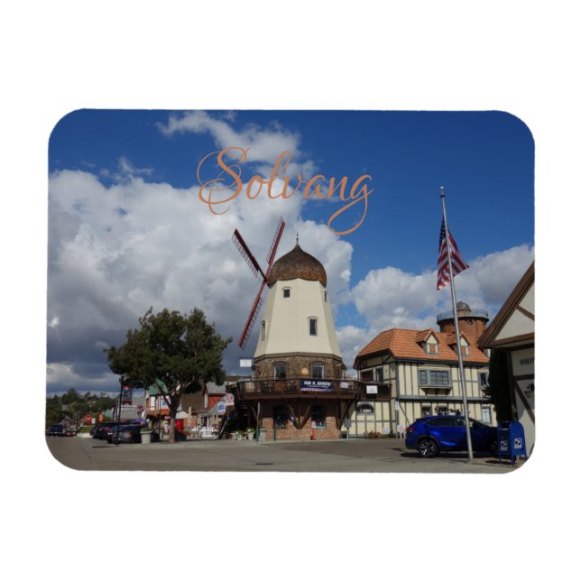 Magnet Flexible Danois Windmill Solvang California Souvenir (Horizontal)