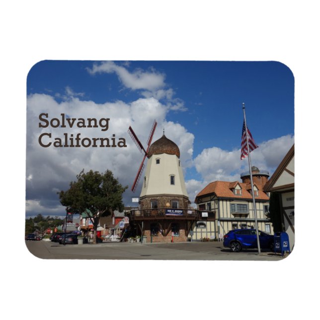 Magnet Flexible Danois Windmill Solvang California Souvenir (Horizontal)