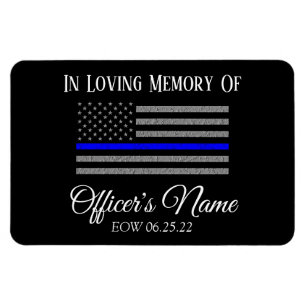 MAGNET FLEXIBLE DANS LA MÉMOIRE DE L'OFFICIER FALLEN THEU BLUE LIN