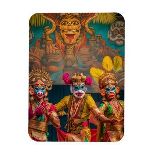 Magnet Flexible Danseurs masqués indonésiens de Bali