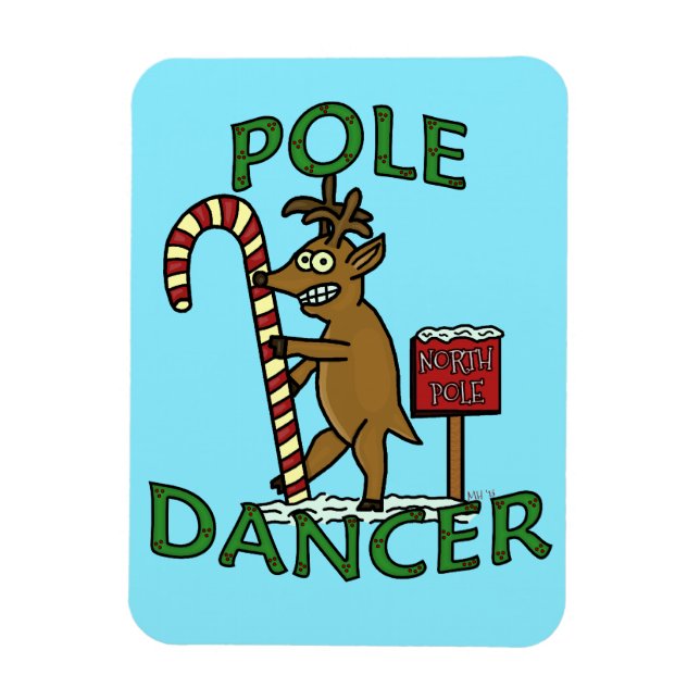 Magnet Flexible Danseuse amusante Pun de rennes de Noël (Vertical)
