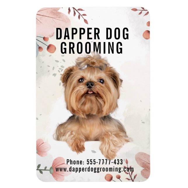 Magnet Flexible Dapper Chien Grooming Business (Vertical)