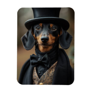 Magnet Flexible Dapper Dachshund dans l'élégante cour victorienne