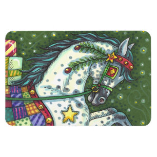 MAGNET FLEXIBLE DAPPLE GRAY DANS UN SEUL CHEVAL OUVERT SLEIGH, COL