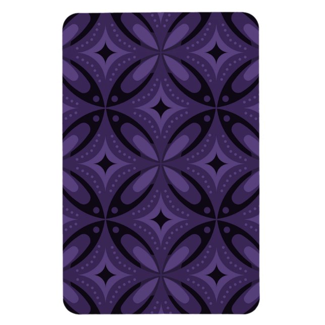 Magnet Flexible Dark Purple Colored Retro Pattern (Vertical)