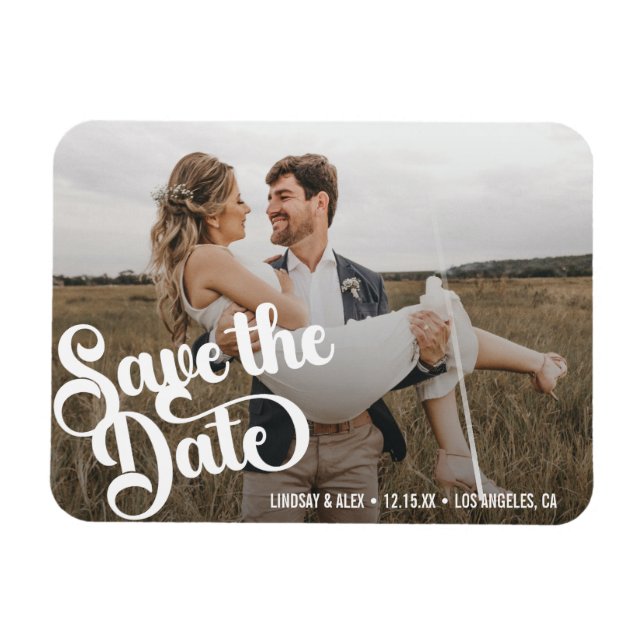 Magnet Flexible Date de sauvegarde de photo simple moderne (Horizontal)