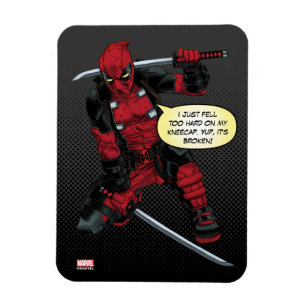 Magnet Flexible Deadpool Kneeling Avec Des Épées