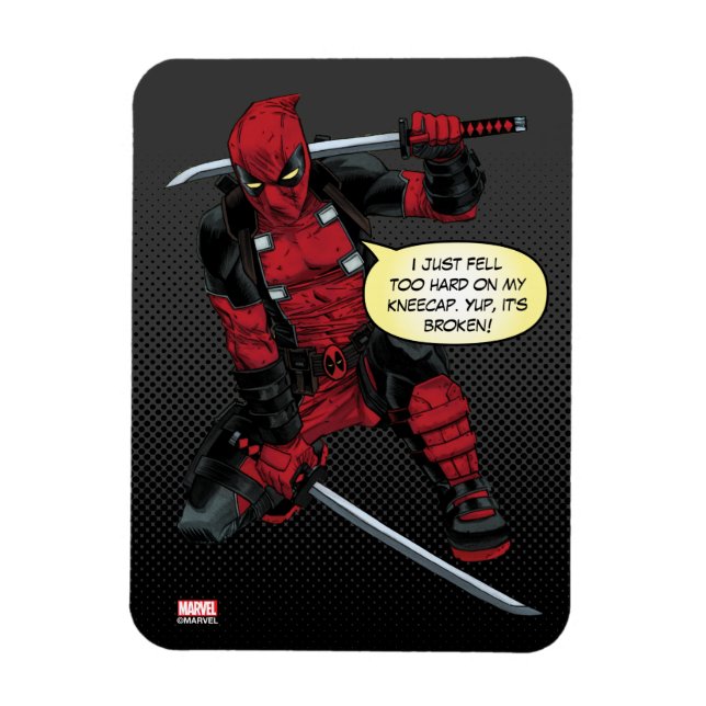 Magnet Flexible Deadpool Kneeling Avec Des Épées (Vertical)