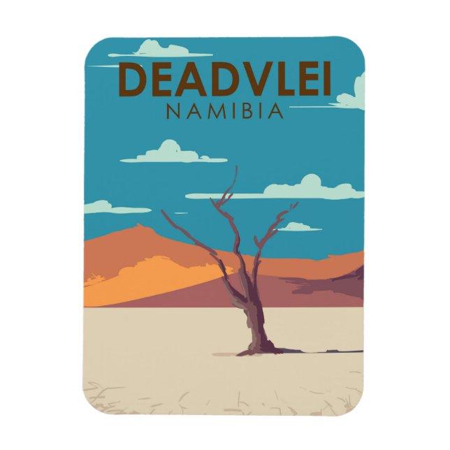 Magnet Flexible Deadvlei Namibie Travel Art Vintage (Vertical)