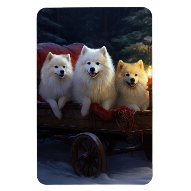 Magnet Flexible Décor de Noël Eskimo Snowy Sleigh (Vertical)