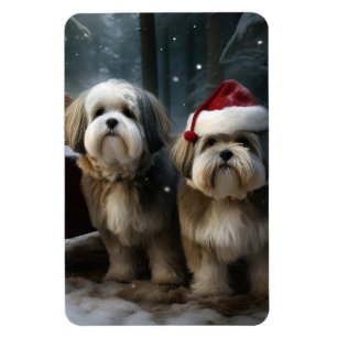 Magnet Flexible Décor de Noël Malti tzu Snowy Sleigh