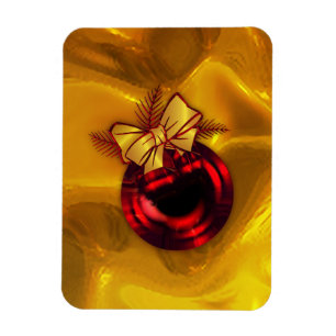 Magnet Flexible Décor de Noël rouge sur or