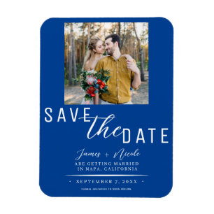 Magnet Flexible Deep Blue Enregistrer la date Mariage photo