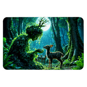 Magnet Flexible Déesse boisée fantastique et art de cerf doux