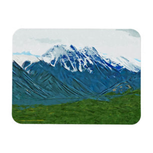 Magnet Flexible Denali Avec Rivières Alaska Impressionnisme Abstra