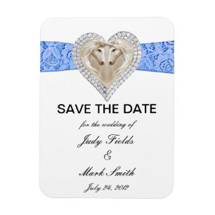 Magnet Flexible Dentelle Bleue Unicorne Enregistrer l'aimant Date