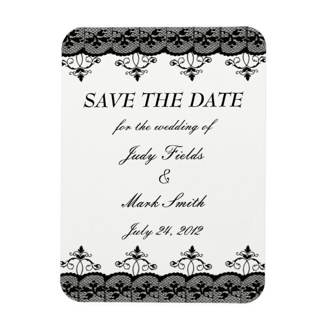 Magnet Flexible Dentelle noire Enregistrer l'aimant de date (Vertical)