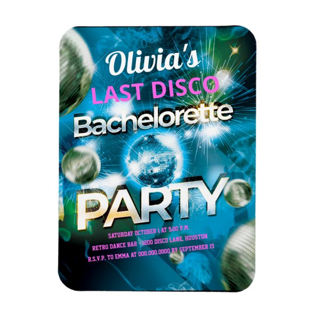 Magnet Flexible Dernière soirée de bachelorette Disco (Vertical)