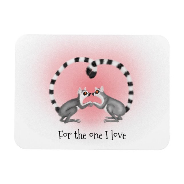 Magnet Flexible Des lémuriens amoureux mignon aimant Saint Valenti (Horizontal)