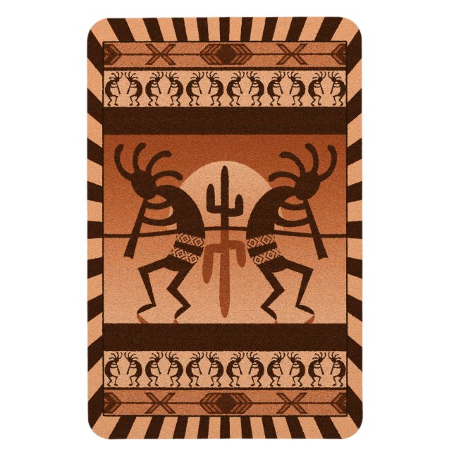 Magnet Flexible Désert Sun Cactus Kokopelli Sud-ouest (Vertical)