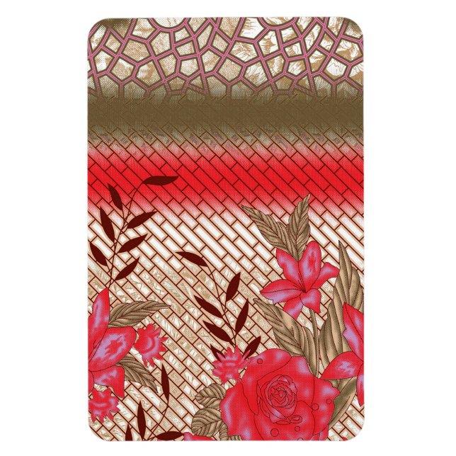 Magnet Flexible Design de tissu complexe avec motifs floraux (Vertical)