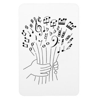 Magnet Flexible Design graphique : fleurs de notes musicales -