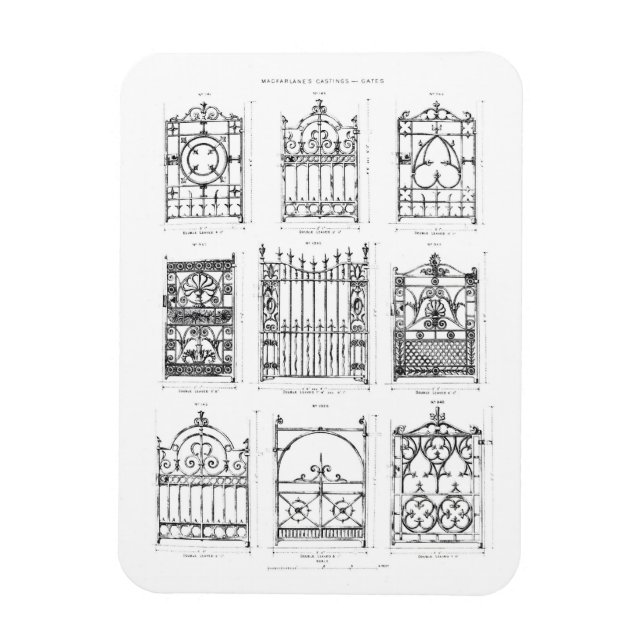 Magnet Flexible Designs for cast-iron gates, from 'Macfarlane's Ca (Vertical)