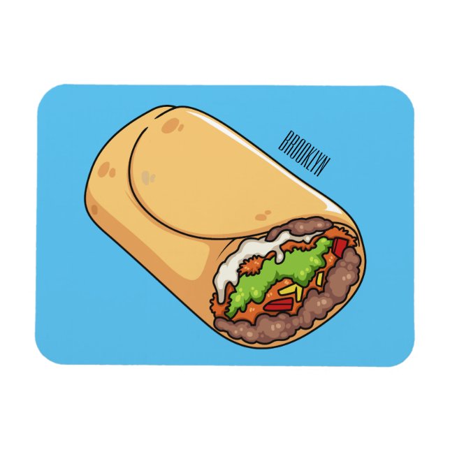 Magnet Flexible dessin animé de Burrito (Horizontal)