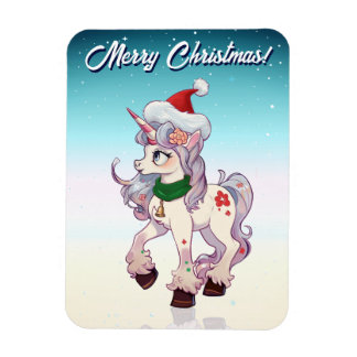 Magnet Flexible Dessin animé de licorne de Noël