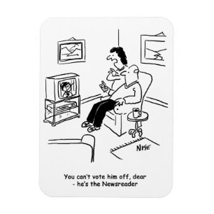 Magnet Flexible Dessin animé de vote à la télévision.