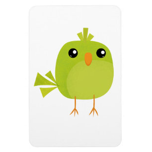Magnet Flexible Dessin animé d'oiseau vert  