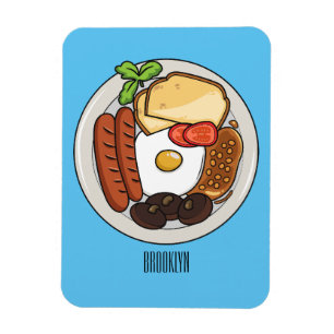 Magnet Flexible dessin animé du petit-déjeuner anglais