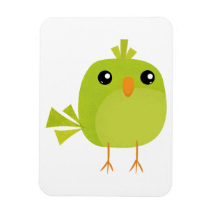 Magnet Flexible Dessin d'oiseau vert