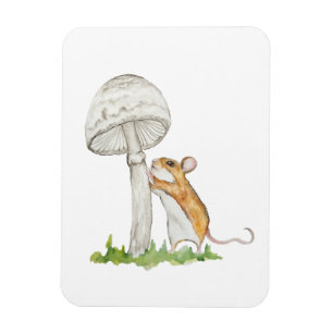 Magnet Flexible Dessin réaliste d'une souris et d'une mushr de cha