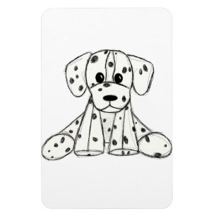 Magnet Flexible Dessin simple de contour de chien en peluche dalma