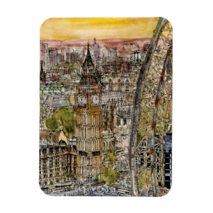 Magnet Flexible Destinations   Aquarelle Big Ben & London Eye
