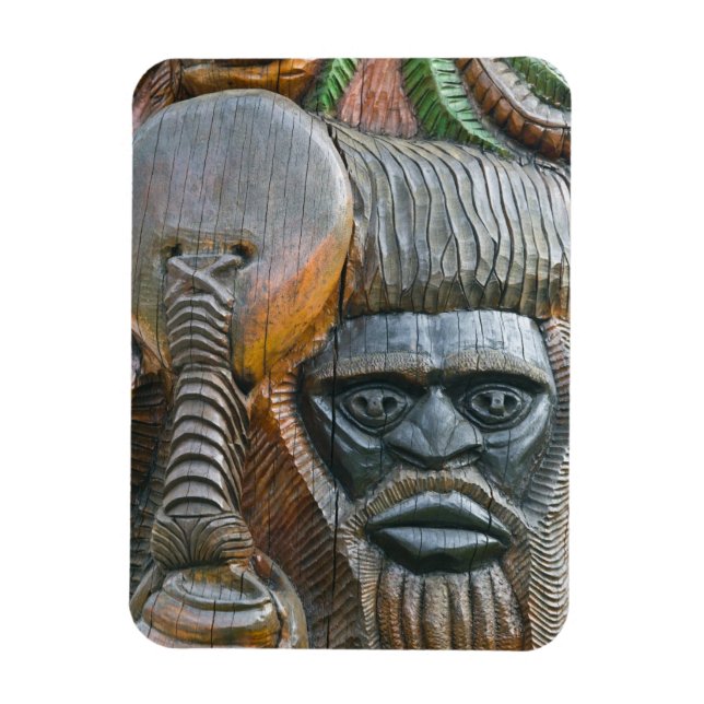 Magnet Flexible Détail du mât totémique Kanak, Nouméa, Nouveau (Vertical)
