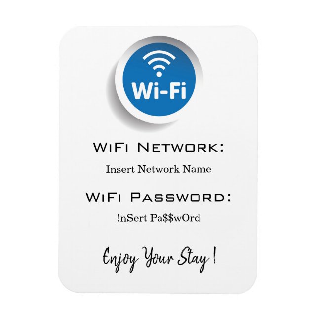 Magnet Flexible détails du mot de passe réseau wifi (Vertical)