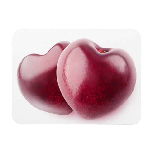 Magnet Flexible Deux coeurs de cerise (Horizontal)