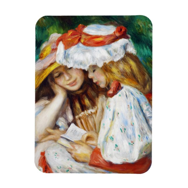 Magnet Flexible Deux filles Lecture Pierre Auguste Renoir peinture (Vertical)
