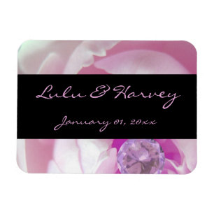 Magnet Flexible Diamant en rose rose Mariage personnel