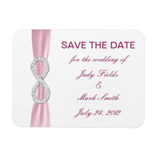 Magnet Flexible Diamant rose Infinity Wedding Enregistrer La Date 