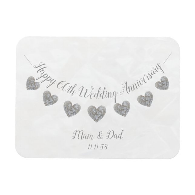 Magnet Flexible Diamond 60e anniversaire de maman et papa mariage (Horizontal)