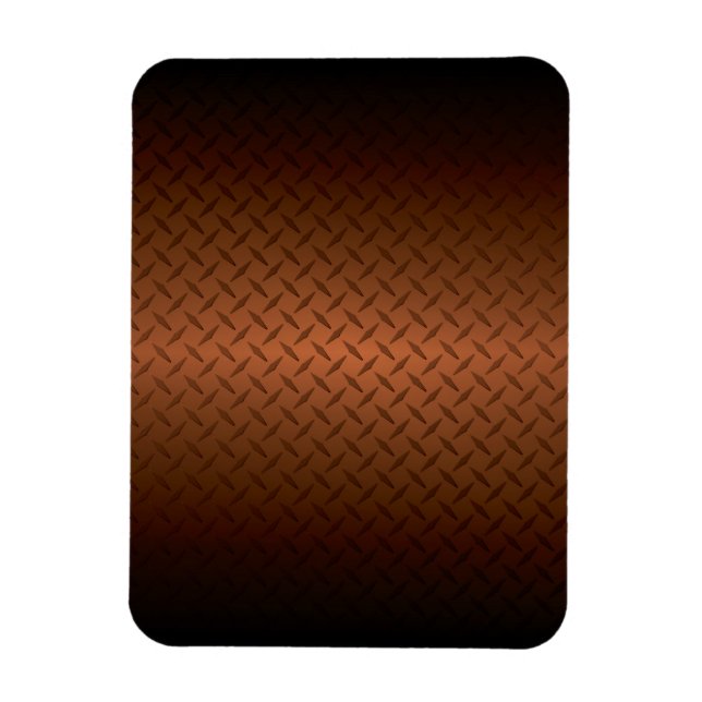 Magnet Flexible Diamondplate Look Motif noir à fond de cuivre (Vertical)