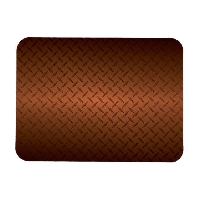 Magnet Flexible Diamondplate Look Motif noir à fond de cuivre (Horizontal)