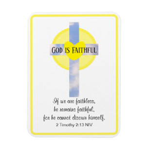 Magnet Flexible Dieu est fidèle Croix Inspirationnelle Bible Verse