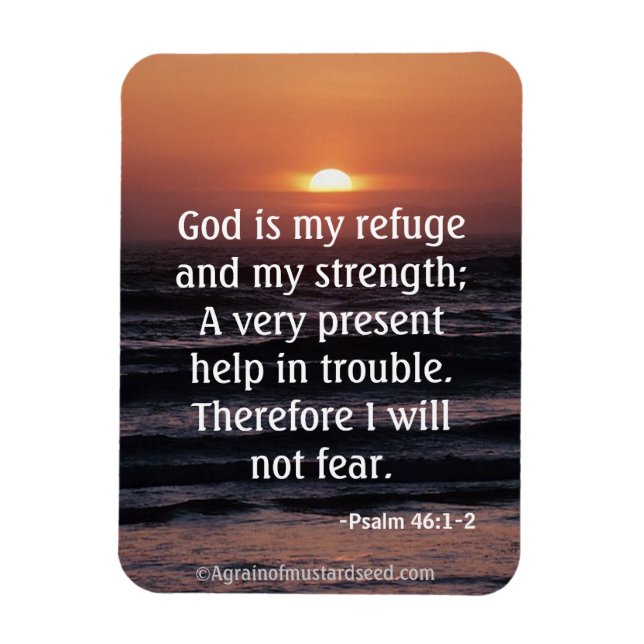 Magnet Flexible Dieu est mon refuge et ma force Citation biblique (Vertical)