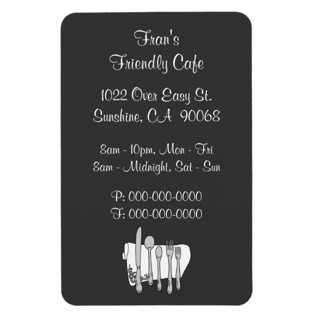 Magnet Flexible Dinnerware Restaurant Black White Custom Magnat (Vertical)