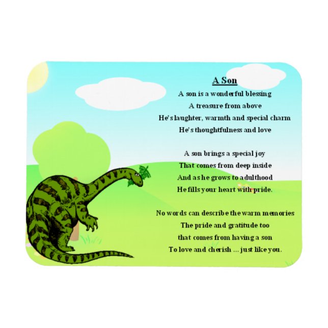 Magnet Flexible Dinosaur Son Aimant Poem (Horizontal)